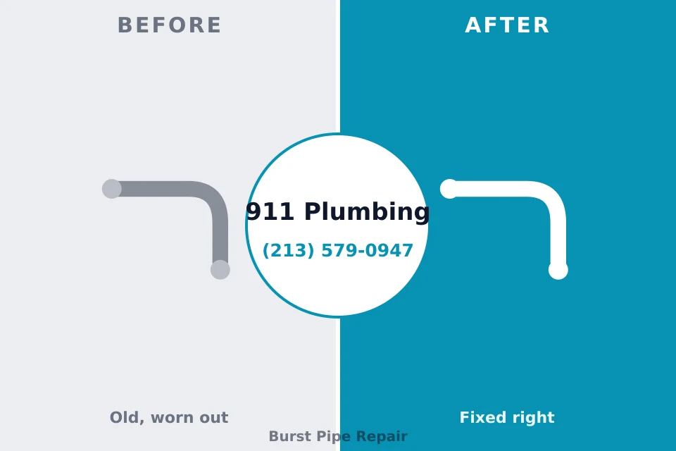 Before and after: plumbing repair Dover Beaches North, NJ